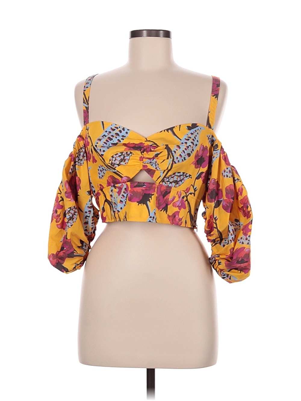 A.L.C. Melody Crop Top in Yellow Floral